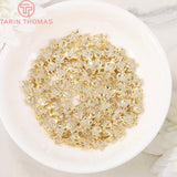 4PCS 8.5x15MM 24K Brass Zircon Girl Charms Pendants DIY Jewelry Findings