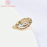 6PCS 10x14.5MM 24K Brass Girl Avatar Stud Earrings