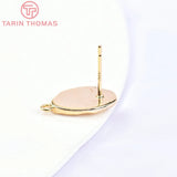 6PCS 10x14.5MM 24K Brass Girl Avatar Stud Earrings