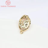 6PCS 10x14.5MM 24K Brass Girl Avatar Stud Earrings