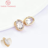 7x9MM 24K Brass Zircon Oval Spacer Beads Bracelet DIY Jewelry Accessories