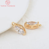 7x9MM 24K Brass Zircon Oval Spacer Beads Bracelet DIY Jewelry Accessories