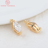 7x9MM 24K Brass Zircon Oval Spacer Beads Bracelet DIY Jewelry Accessories