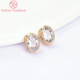 7x9MM 24K Brass Zircon Oval Spacer Beads Bracelet DIY Jewelry Accessories