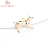 6PCS 17.5x11.5MM 24K Puppy Charms Pendants for Jewelry Making
