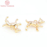 6PCS 17.5x11.5MM 24K Puppy Charms Pendants for Jewelry Making
