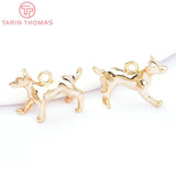 6PCS 17.5x11.5MM 24K Puppy Charms Pendants for Jewelry Making
