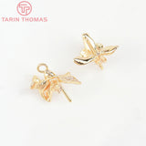 10PCS 10x11.5MM 24K Brass Birds Beads Caps for Jewelry Making