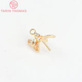 10PCS 10x11.5MM 24K Brass Birds Beads Caps for Jewelry Making