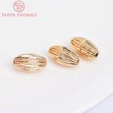 20PCS 8x12MM 24K Plated Brass Stripe End Beads Spacer Diy Jewelry Accessories
