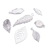 56Pcs Stainless Steel Leaf Charms Pendants for DIY Jewelry Making