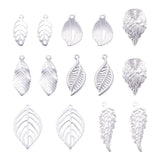 56Pcs Stainless Steel Leaf Charms Pendants for DIY Jewelry Making