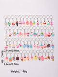 56pcs Ice Cream PVC Keychain Bag Accessory Pendant Party Favors Gift