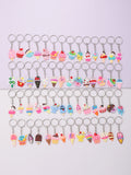 56pcs Ice Cream PVC Keychain Bag Accessory Pendant Party Favors Gift