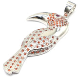 SheCrown Orange Spessartine Garnet Pink Tourmaline Silver Pendant