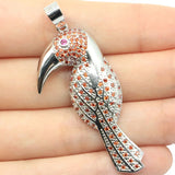 SheCrown Orange Spessartine Garnet Pink Tourmaline Silver Pendant