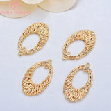6PCS 14x25MM 24K Brass Bird's Nest Earrings Charms