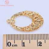 6PCS 14x25MM 24K Brass Bird's Nest Earrings Charms