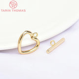 6 Sets 14x13.5MM 24K Brass Bracelet Toggle Clasps Wholesale