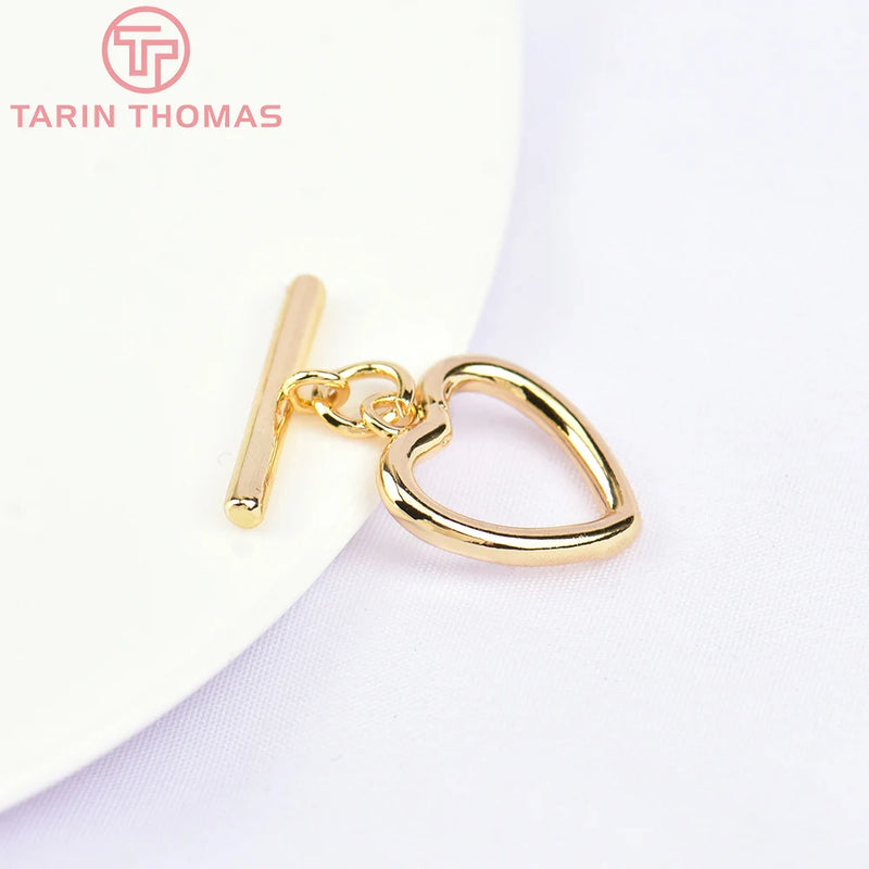 6 Sets 14x13.5MM 24K Brass Bracelet Toggle Clasps Wholesale