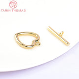 6 Sets 14x13.5MM 24K Brass Bracelet Toggle Clasps Wholesale