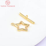 6 Sets 15.5MM 24K Brass Bracelet O Toggle Clasps High Jewelry Making Findings