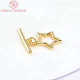 6 Sets 15.5MM 24K Brass Bracelet O Toggle Clasps High Jewelry Making Findings