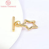 6 Sets 15.5MM 24K Brass Bracelet O Toggle Clasps High Jewelry Making Findings