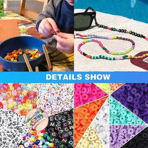 5700 Pcs Polymer Clay Beads Kit with Letter Beads and Elastic Strings
