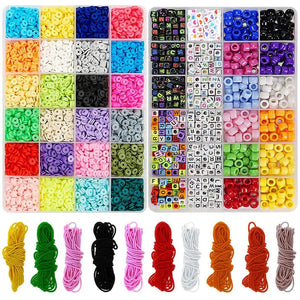 5700 Pcs Polymer Clay Beads Kit with Letter Beads and Elastic Strings
