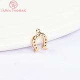 6x7MM 24K Brass Zircon U Shaped Charms Pendants DIY Jewelry Findings