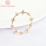 2PCS 35MM Brass Zircon Star Charms Pendants for DIY Jewelry Making