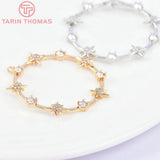 2PCS 35MM Brass Zircon Star Charms Pendants for DIY Jewelry Making