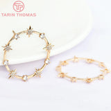 2PCS 35MM Brass Zircon Star Charms Pendants for DIY Jewelry Making