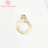 4PCS 15x20MM 24K Brass Round Charms Pendants DIY Jewelry Findings