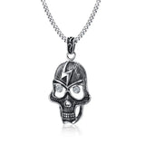 Stainless Steel Rhinestone Chain Necklace Pendant Skeleton Pendant