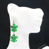 Elegant Violet Tanzanite Green Emerald CZ Earrings