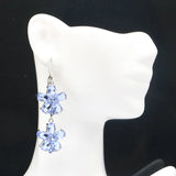 Elegant Violet Tanzanite Green Emerald CZ Earrings