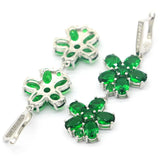 Elegant Violet Tanzanite Green Emerald CZ Earrings