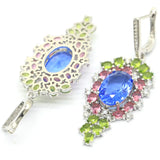 Violet Tanzanite Green Peridot Earrings