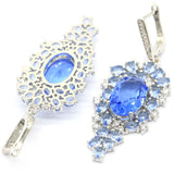 Violet Tanzanite Green Peridot Earrings