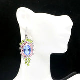 Violet Tanzanite Green Peridot Earrings