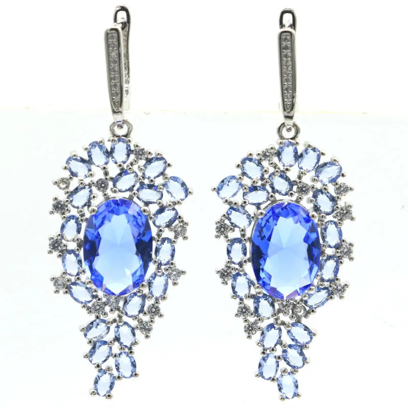 Violet Tanzanite Green Peridot Earrings
