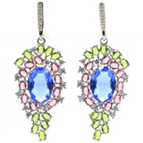 Violet Tanzanite Green Peridot Earrings