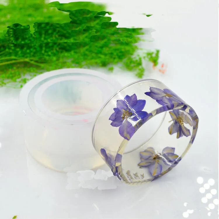 Silicone Round Bracelet Mould For Resin Real Flower DIY Mold