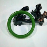 58-62mm Chinese A Natural Green Xiu Lab-Created Gems Bracelet Bangle
