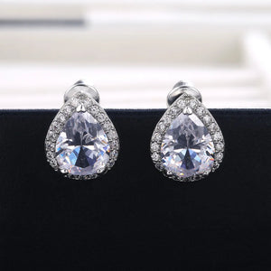 Lab Diamond Stud Earrings 925 Silver Wedding Jewelry Gift
