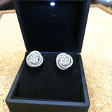 Lab Diamond Stud Earrings 925 Silver Wedding Jewelry Gift