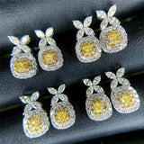 Lab Diamond Stud Earrings 925 Silver Wedding Jewelry Gift