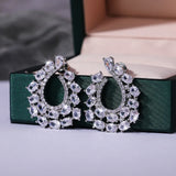 Lab Diamond Stud Earrings 925 Silver Wedding Jewelry Gift
